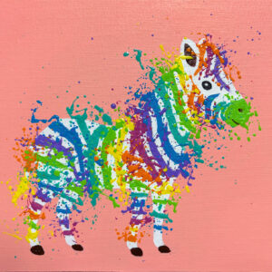 アクリル画 のおすすめ作品・人気作家 ピンク 動物 カラフル ポップアート 馬 シマウマ インテリア絵画 アート