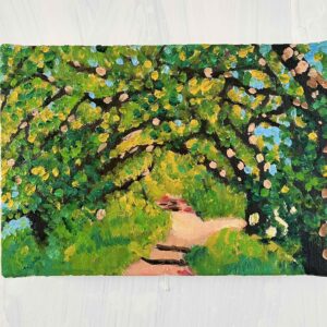 絵画 のおすすめ作品・人気作家 油彩 風景画 油彩画　原画「近所の風景　堤防」16×23㎝・サムホールサイズ 風景画 インテリア絵画 アート