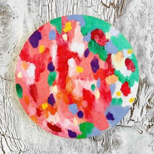 絵画 のおすすめ作品・人気作家 油彩 花 丸形 円形 油彩 絵画 『Wild Flowers 2025』｜丸形アートパネル 直径25cmインテリア 絵画 原画 インテリア絵画 アート