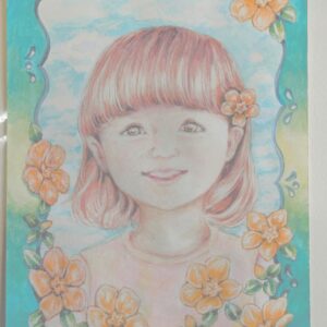 イラスト のおすすめ作品・人気作家 イラスト　アクリル　女の子　花 はなかざり インテリア絵画 アート