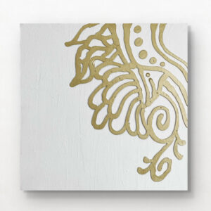 絵画 のおすすめ作品・人気作家 ゴールド　ホワイト　リビング　abstruct シンプル シロガネ/11° インテリア絵画 アート