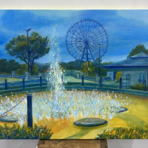 絵画 のおすすめ作品・人気作家 絵画風景画油絵 雨の日の噴水 インテリア絵画 アート