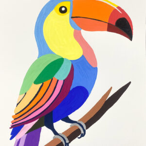 ペン画 ドローイングのおすすめ作品・人気作家 鳥 カラフル ポップアート オオハシ インテリア絵画 アート
