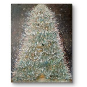 絵画 のおすすめ作品・人気作家 星 油彩 クリスマス クリスマスツリー 冬 白い夜のクリスマスツリー インテリア絵画 アート