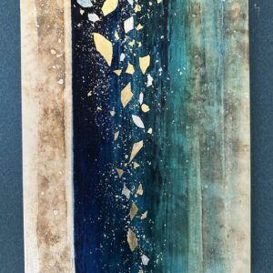 日本画 のおすすめ作品・人気作家 抽象画 緑 川 日本画 銀箔 青 仁淀川 インテリア絵画 アート