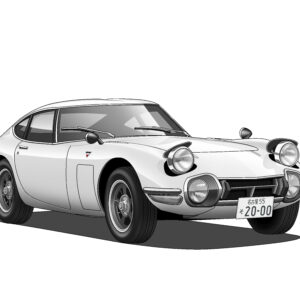 デジタルイラスト のおすすめ作品・人気作家 イラスト クラッシックカー 車 TOYOTA 2000GT インテリア絵画 アート