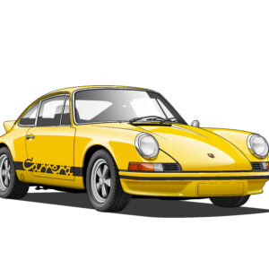 デジタルイラスト のおすすめ作品・人気作家 イラスト クラッシックカー 車 Porsche 911S インテリア絵画 アート