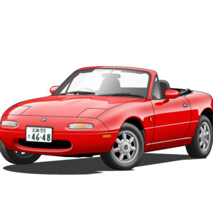 デジタルイラスト のおすすめ作品・人気作家 イラスト クラッシックカー 車 EUNOS ROADSTER インテリア絵画 アート