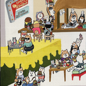 アクリル画 のおすすめ作品・人気作家 柴犬 shibainu 黒柴 しばいぬ 犬 豆柴 dog ペット 猫 柴犬 動物 夜 音楽 cheese is the best インテリア絵画 アート