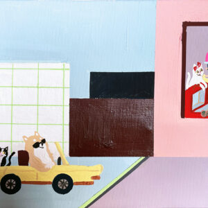 アクリル画 のおすすめ作品・人気作家 柴犬 shibainu 黒柴 しばいぬ 犬 豆柴 dog ペット 猫 柴犬 動物 夜 音楽 【原画:4号】Shiba boy meets Shiba boy meets インテリア絵画 アート