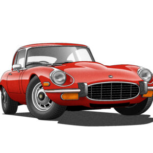 デジタルイラスト のおすすめ作品・人気作家 イラスト クラッシックカー 車 Jaguar E-Type インテリア絵画 アート