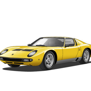 デジタルイラスト のおすすめ作品・人気作家 イラスト クラッシックカー 車 Lamborghini Miura インテリア絵画 アート