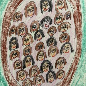 その他 イラスト 顔の中に顔がある インテリア絵画 アート