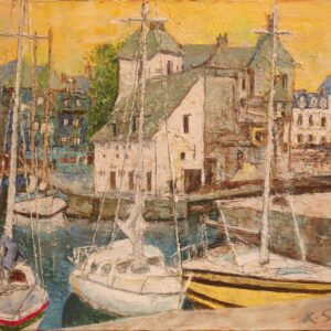 油絵 のおすすめ作品・人気作家 オンフルール 港 船 街角 風景 オンフルールの港Ⅱ インテリア絵画 アート