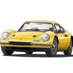 デジタルイラスト のおすすめ作品・人気作家 イラスト クラッシックカー 車 Ferrari_Dino インテリア絵画 アート