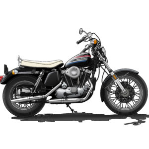 デジタルイラスト のおすすめ作品・人気作家 イラスト バイク 車 Harley-Davidson_XLH1000 1974 インテリア絵画 アート