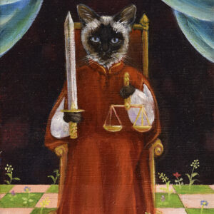 油絵 のおすすめ作品・人気作家 猫タロットカード ニャロットカード・正義 インテリア絵画 アート