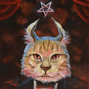 油絵 のおすすめ作品・人気作家 猫タロットカード ニャロットカード・悪魔 インテリア絵画 アート