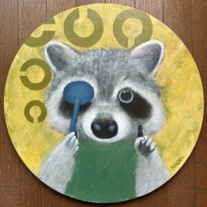 アクリル画 のおすすめ作品・人気作家 動物 黄色 アライグマ イエロー アライグマ2.0 インテリア絵画 アート