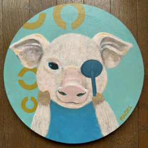 アクリル画 のおすすめ作品・人気作家 動物 ぶた 豚 子豚0.8 インテリア絵画 アート