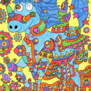 絵画 のおすすめ作品・人気作家 動物 インテリア カラフル ペガサス ユニコーン 前進 異次元 絵画 聖獣 色とりどり 馬 異次元を進む馬 インテリア絵画 アート