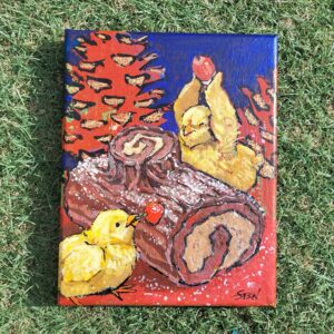 アクリル画 のおすすめ作品・人気作家 鳥 ひよこ クリスマス 冬 Chicks’ stump インテリア絵画 アート