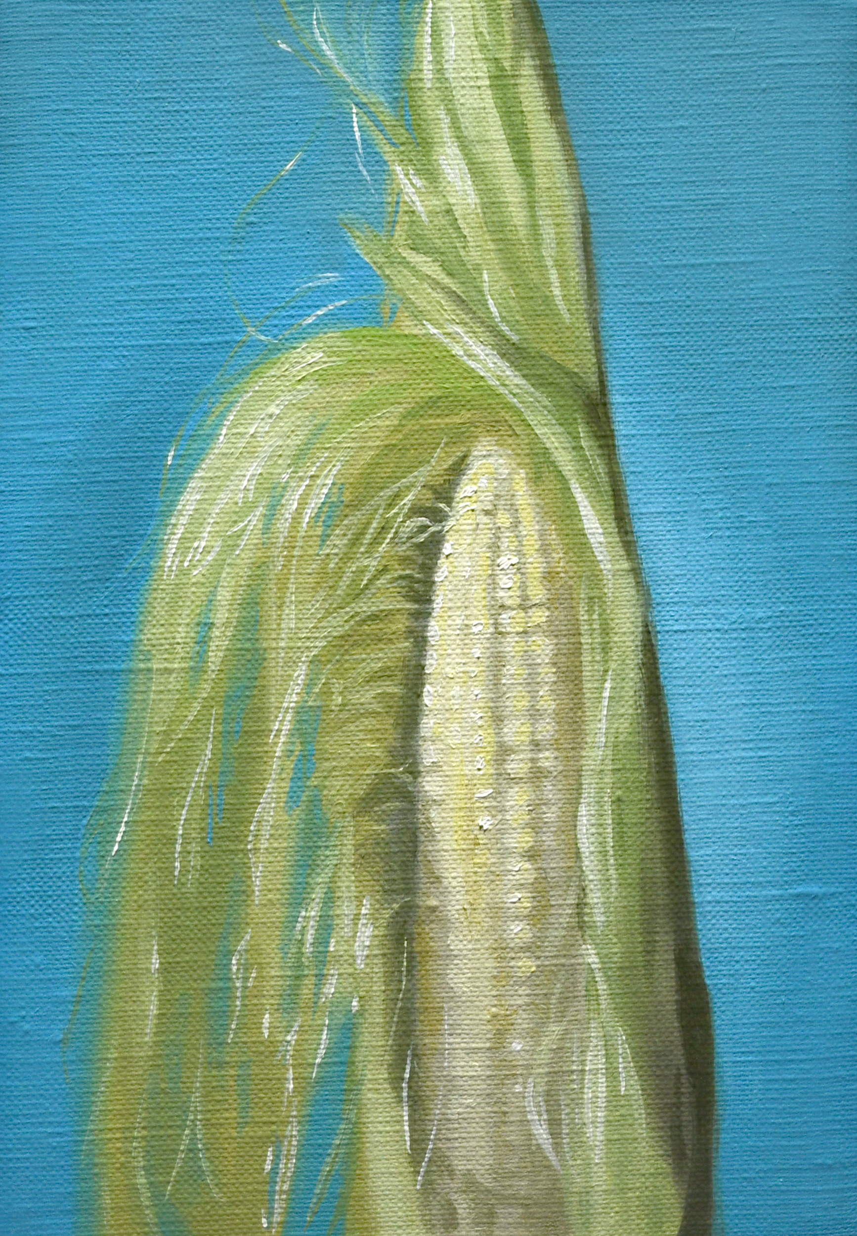 油絵 のおすすめ作品・人気作家 写実 水色 野菜 静物画 ヤングコーン インテリア絵画 アート