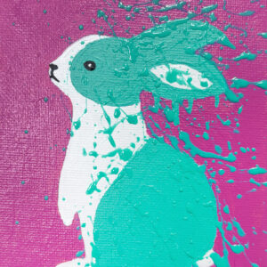 アクリル画 のおすすめ作品・人気作家 ピンク 動物 エメラルド ターコイズ マゼンタ 兎 ラビット インテリア絵画 アート
