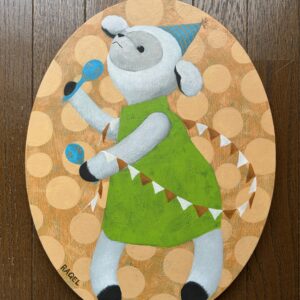 アクリル画 のおすすめ作品・人気作家 ぬいぐるみ オレンジ マラカス 子山羊 シャカシャカ インテリア絵画 アート