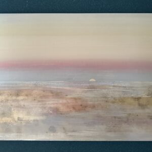 日本画 のおすすめ作品・人気作家 ピンク 海 日本画 朝日 銀箔 銀色 穏やかな夕暮れ インテリア絵画 アート