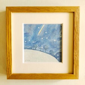 水彩画 のおすすめ作品・人気作家 原画 水彩 水彩絵の具 風景 風景画 牡丹雪の降る夜に インテリア絵画 アート