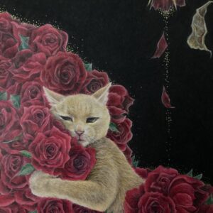 手描きイラスト のおすすめ作品・人気作家 猫 赤 黒 ダーク バラ 恋 金 追憶 インテリア絵画 アート
