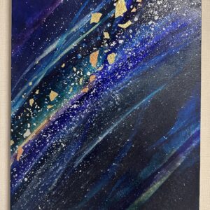 日本画 のおすすめ作品・人気作家 日本画 星空 紫 銀色 青 星空　F4 インテリア絵画 アート
