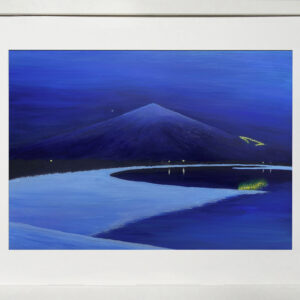 アクリル画 のおすすめ作品・人気作家 森 自然 ネイビー 夜景 山 川 青 風景画 冬の夕暮れ インテリア絵画 アート