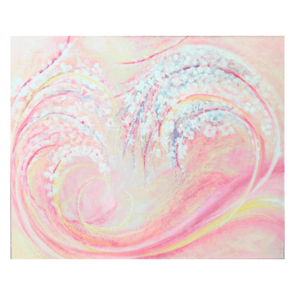 絵画 のおすすめ作品・人気作家 アクリルガッシュ ピンク 抽象画 自然 花 さくら サクラ 桜 Live インテリア絵画 アート