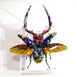 彫刻 レリーフ 立体アート のおすすめ作品・人気作家 立体 contemporary クワガタ コンテンポラリーアート ポップアート 彫刻 昆虫 煌めくクワガタは羽を広げる インテリア絵画 アート