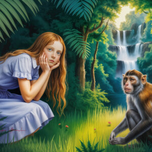 版画 のおすすめ作品・人気作家 動物 自然 少女 幻想 現代アート Girl in the jungle-20250910-b インテリア絵画 アート