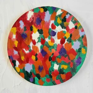 絵画 のおすすめ作品・人気作家 花　油彩　円形　丸形 油彩 絵画 『Wild Flowers 2025』｜丸形アートパネル 直径30cmインテリア 絵画 原画 インテリア絵画 アート