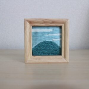 その他 緑 自然 12月 刺繍 山 手仕事 青 風景 12月の山の刺繍 インテリア絵画 アート