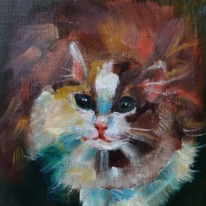 油絵 のおすすめ作品・人気作家 動物 油絵 猫 ペット 生き生き 仔猫 インテリア絵画 アート