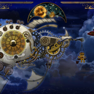 デジタルイラスト のおすすめ作品・人気作家 猫 スチームパンク ロボット 月夜のメンテナンス インテリア絵画 アート