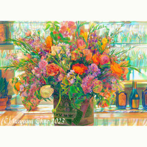 水彩画 のおすすめ作品・人気作家 水彩画 花 アクリル画 フラワー フラワーアレンジメント フランス 版画 花の絵 額57cmフランスラウンジフラワー インテリア絵画 アート