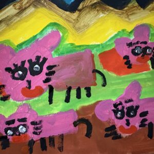 その他 イラスト 山の仲間達 インテリア絵画 アート