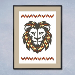 デジタルイラスト のおすすめ作品・人気作家 動物 赤 カラフル デジタルアート 切り絵 幾何学 生命 貼り絵 彩命 -DOU- 1 インテリア絵画 アート