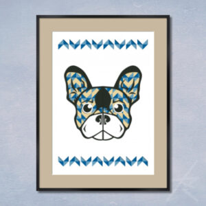 デジタルイラスト のおすすめ作品・人気作家 動物 カラフル デジタルアート 切り絵 幾何学 生命 貼り絵 青 彩命 -DOU- 3 インテリア絵画 アート