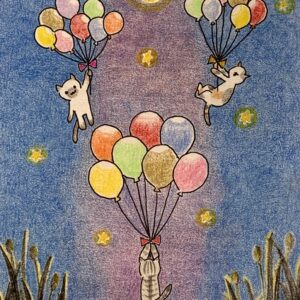 手描きイラスト のおすすめ作品・人気作家 イラスト 猫 夜のおさんぽ インテリア絵画 アート