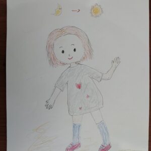 手描きイラスト のおすすめ作品・人気作家 女の子イラスト 夜→昼 インテリア絵画 アート