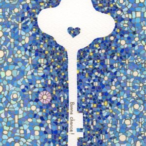 絵画 のおすすめ作品・人気作家 アクリルガッシュ key アクリル画 ブルー 鍵 心の鍵 インテリア絵画 アート