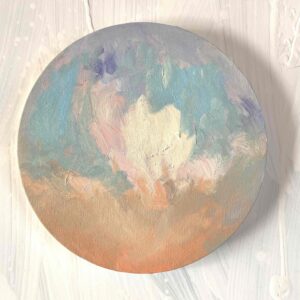 絵画 のおすすめ作品・人気作家 空　風景　油彩　円形 油彩 絵画 『空』丸形アートパネル 直径20cmインテリア 絵画 原画 インテリア絵画 アート