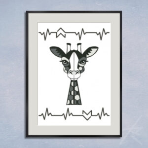 デジタルイラスト のおすすめ作品・人気作家 モノクロ 動物 デジタルアート 切り絵 幾何学 生命 貼り絵 彩命 -SHIN- 4 インテリア絵画 アート